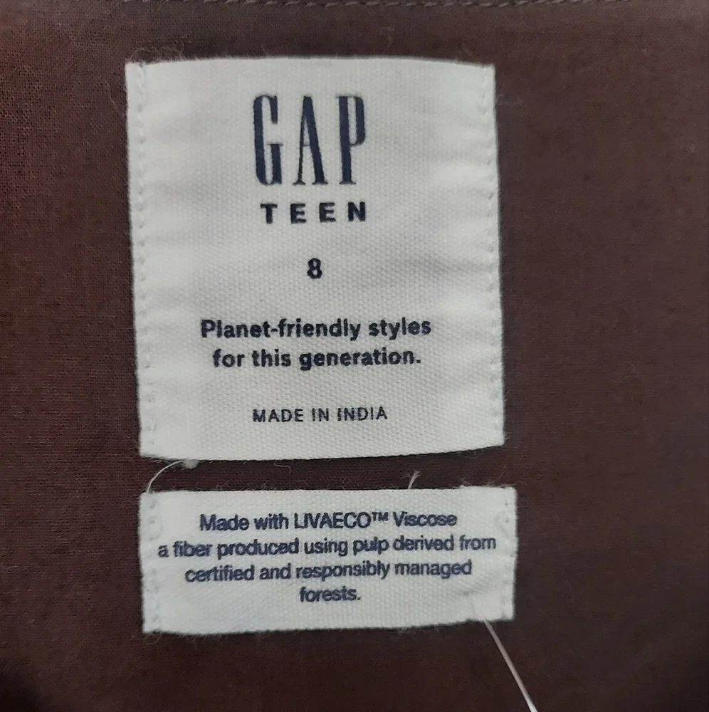 Gap Teen Cap Sleeves Brown Tiered Dress. Size 8